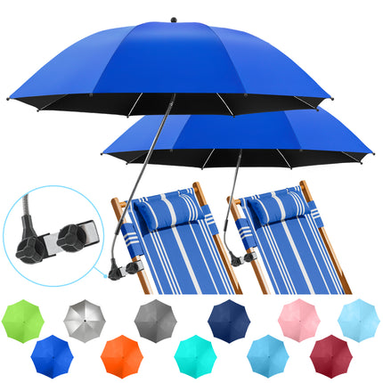 2 PACK Beach Umbrella with Clamp  (Chair Not Included)