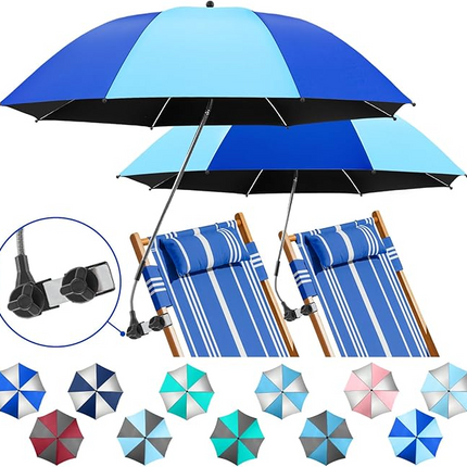 2 PACK Beach Umbrella with Clamp  (Chair Not Included)