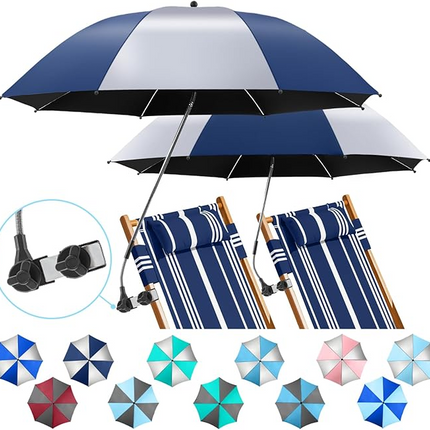 2 PACK Beach Umbrella with Clamp  (Chair Not Included)