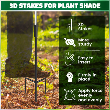 4 Pack 24.9" Plant Umbrellas for Outdoor Plants (Yellow)