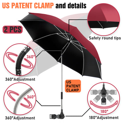 3 Pack Beach Umbrella (Wine Red, Not Includ Chair)