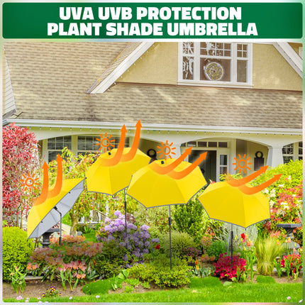 4 Pack 24.9" Plant Umbrellas for Outdoor Plants (Yellow)