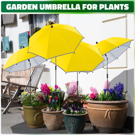 4 Pack 24.9" Plant Umbrellas for Outdoor Plants (Yellow)