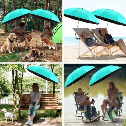 2 PACK Beach Umbrella with Clamp(Aqua Sky, Chair Not Included)