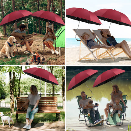 3 Pack Beach Umbrella (Wine Red, Not Includ Chair)