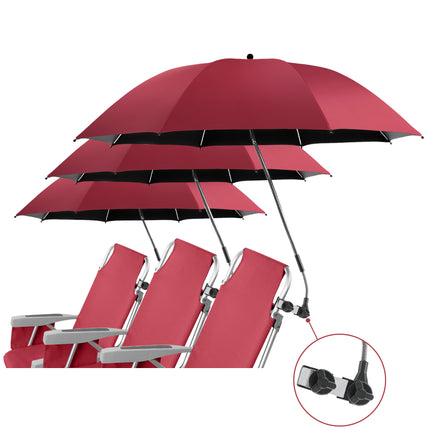 3 Pack Beach Umbrella (Wine Red, Not Includ Chair)
