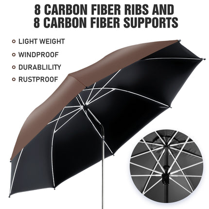 2 PACK Beach Umbrella with Clamp(Coffee, Chair Not Included)