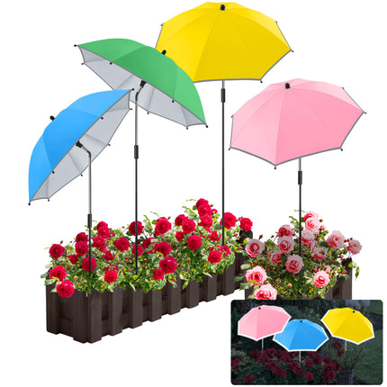 4 Pack 24.9" Plant Umbrellas for Outdoor Plants (Pink, Green, Light blue, Yellow)