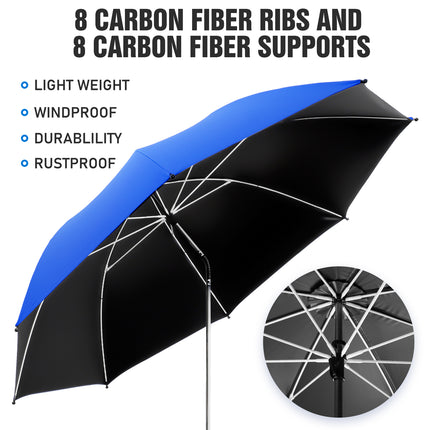 2 PACK Beach Umbrella with Clamp, 360 ° Adjustable Umbrellas for Chair, UPF50+  (Blue, Chair Not Included)