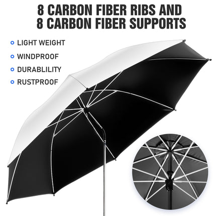 2 PACK Beach Umbrella with Clamp(Silvery, Chair Not Included)