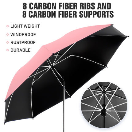 2 PACK Beach Umbrella with Clamp(Pink, Chair Not Included)