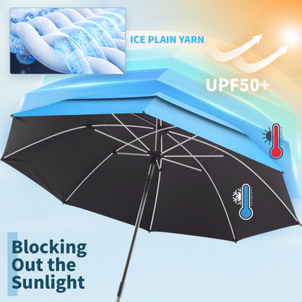 2 Pack 48.6" Double Canopy Umbrella with Clamp (Sky Blue, Not Include Chair)