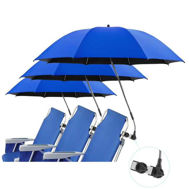 3 Pack Beach Umbrella (Blue, Not Includ Chair)